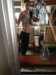 The last of the flat belly, me preggo at 8 weeks.
